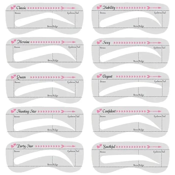 Kit: Sello Para Cejas Con 10 Plantillas